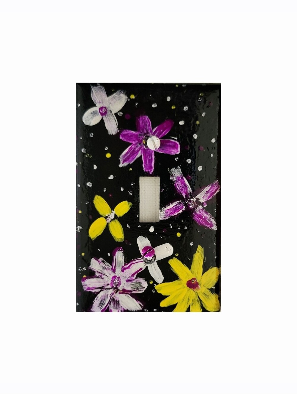 Hand Crafted Abstract Design Single Light Switch Plate